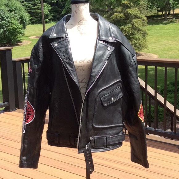 Men’s Harley Davidson Motorcycle Black Leather s48 - Picture 4 of 8